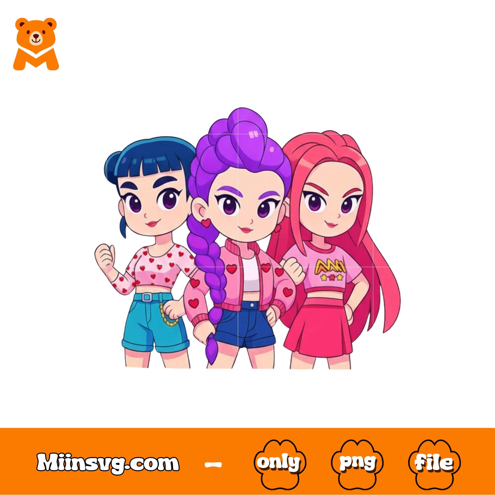 Anime girls with heart style png