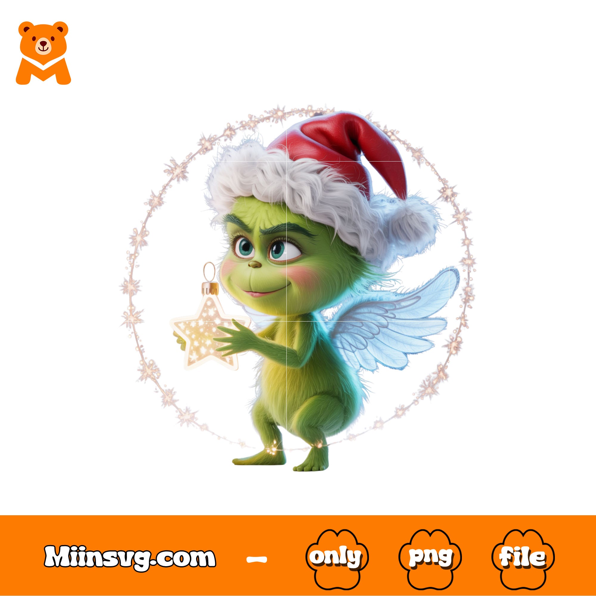 Baby grinch angel christmas star png, merry christmas pics png