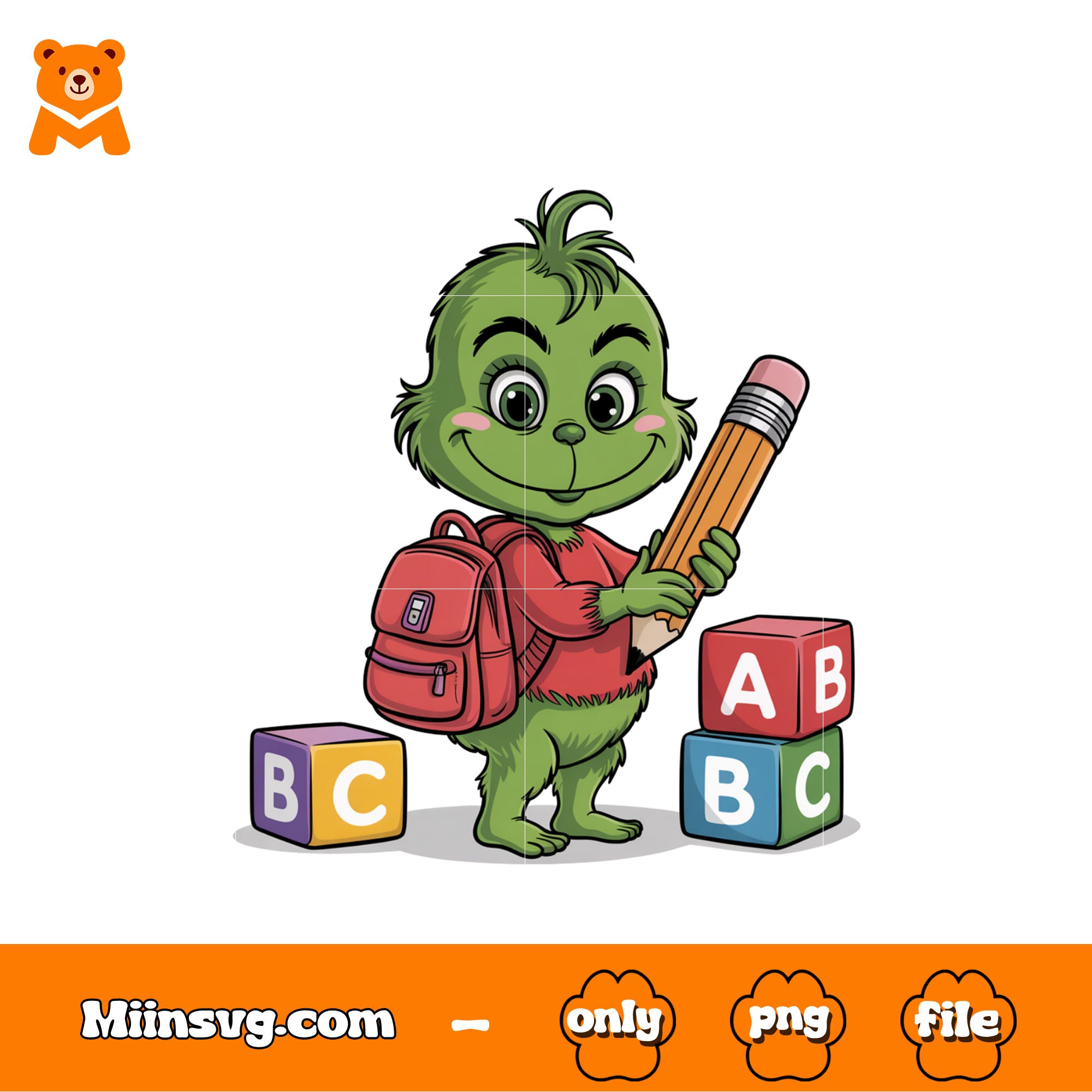 Baby grinch hand pencil xmas png, clipart merry christmas png