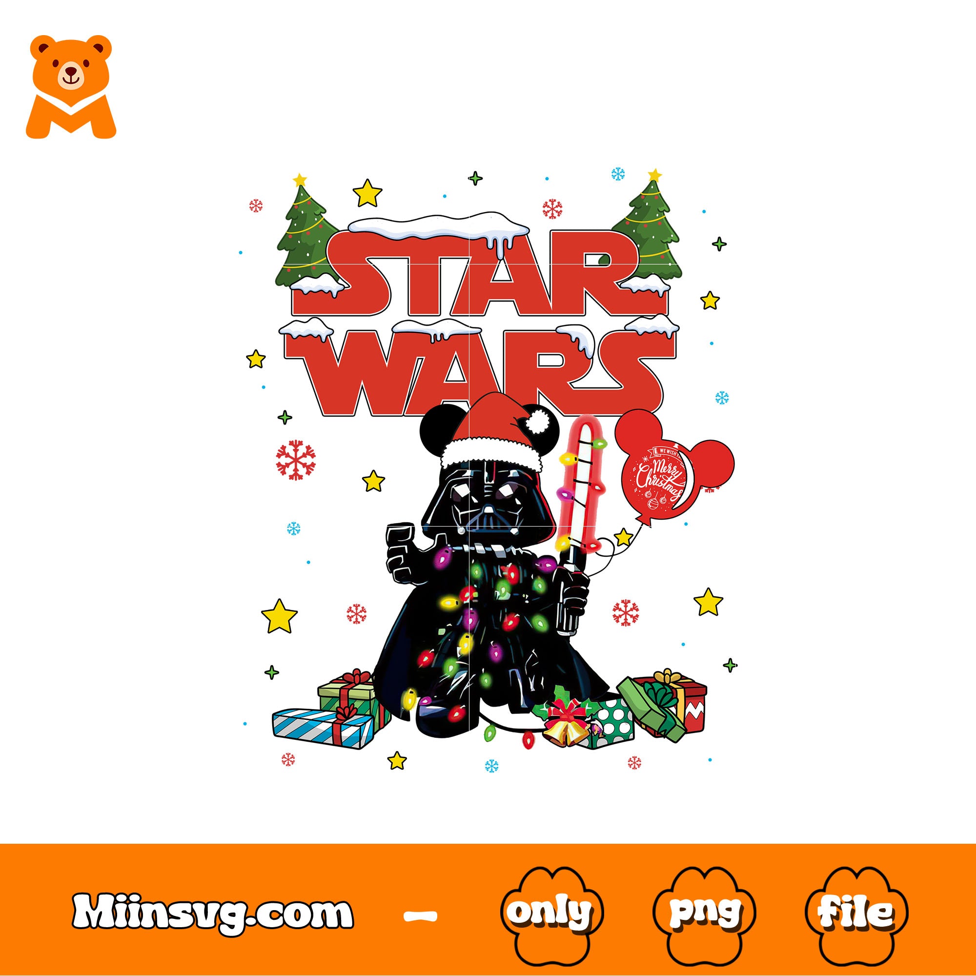 Christmas lights gifts star wars darth vader png, darth vader png