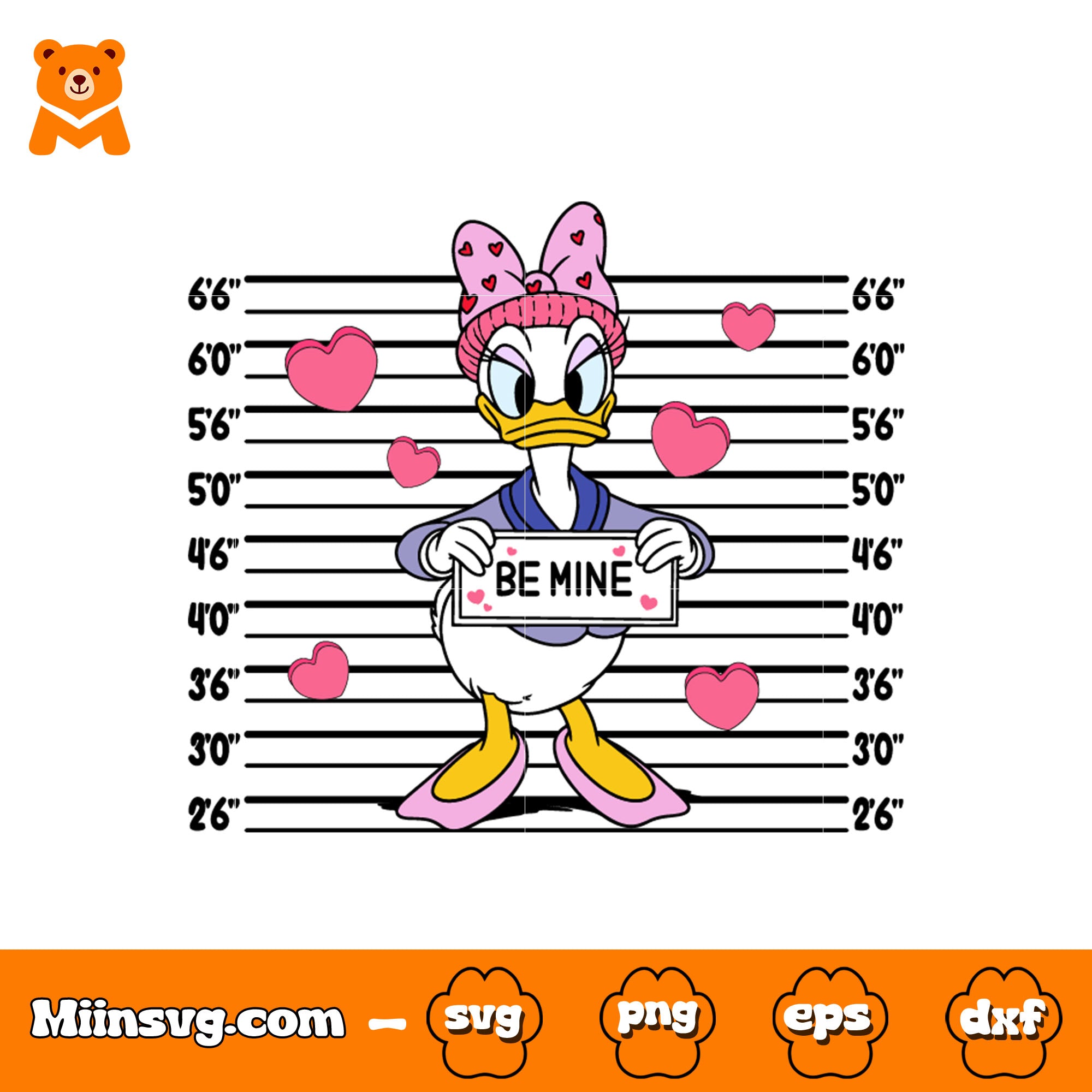 Daisy duck be mine svg, daisy valentine​ svg, valentines day svg