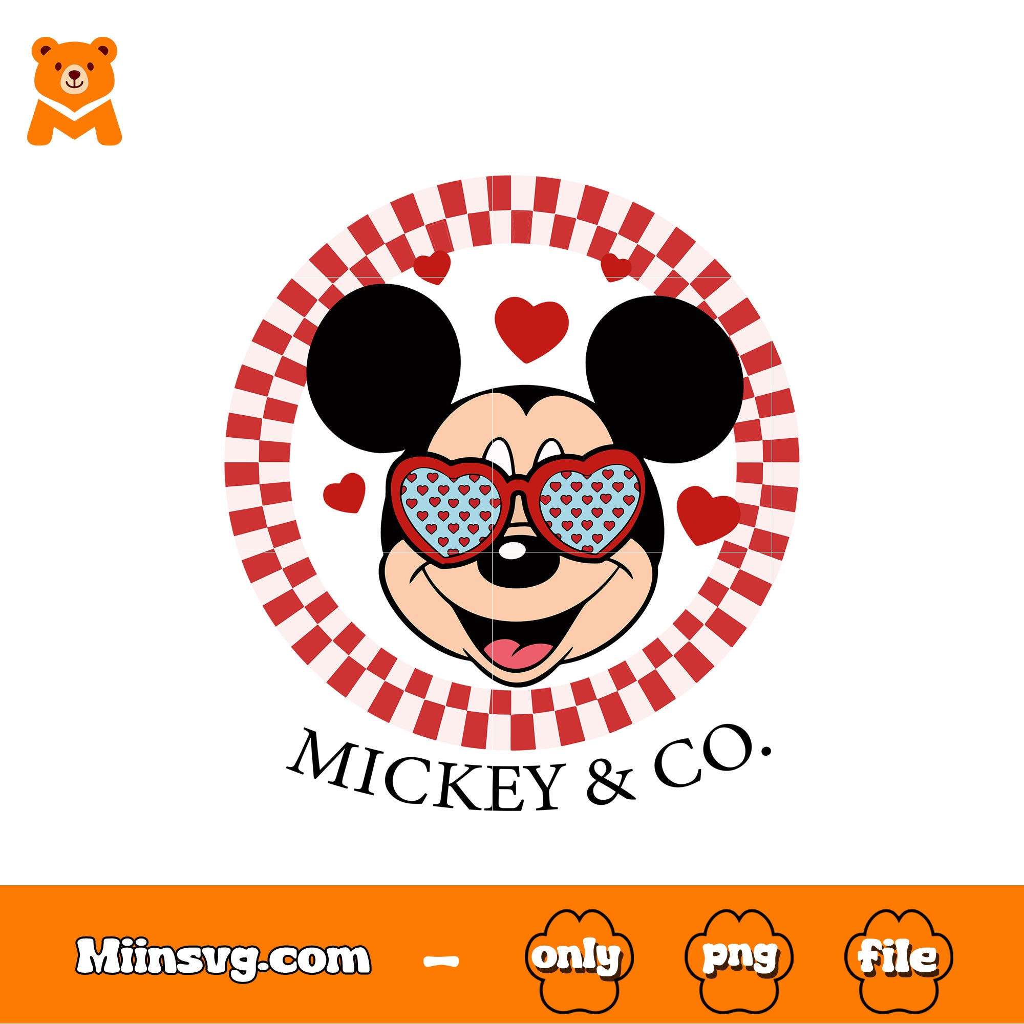 Disney mickey mouse​ png, valentines day png, mickey head png