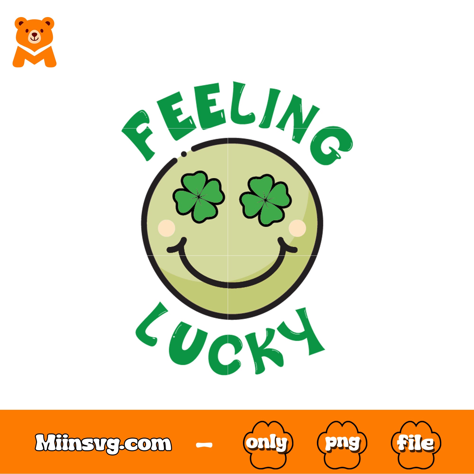 Feeling lucky shamrocks happy face png, st. patrick's day​ png