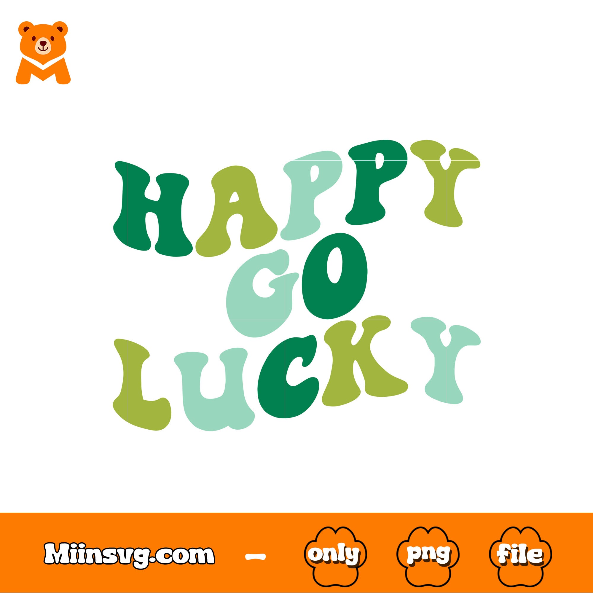 Happy go lucky design png, happy st patrick's day png 