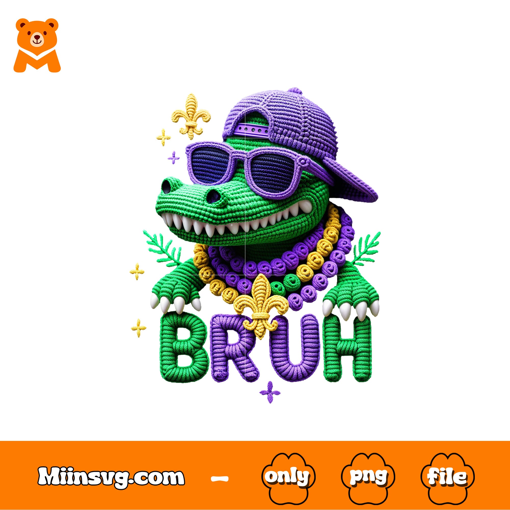 Mardi Gras Alligator png, Fleur de lis png, Bruh Mardi Gras png