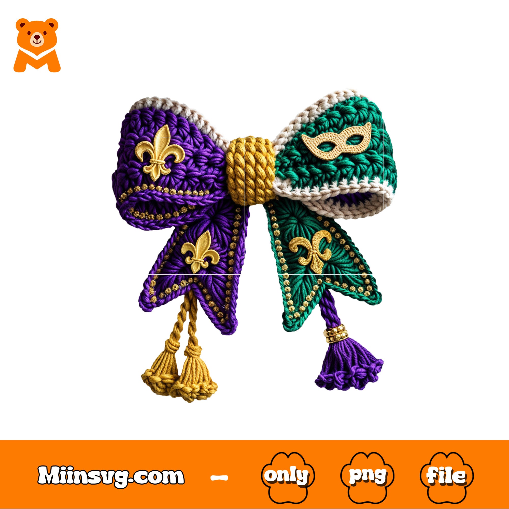 Mardi Gras bow png, Fleur de lis png, Carnival mask png