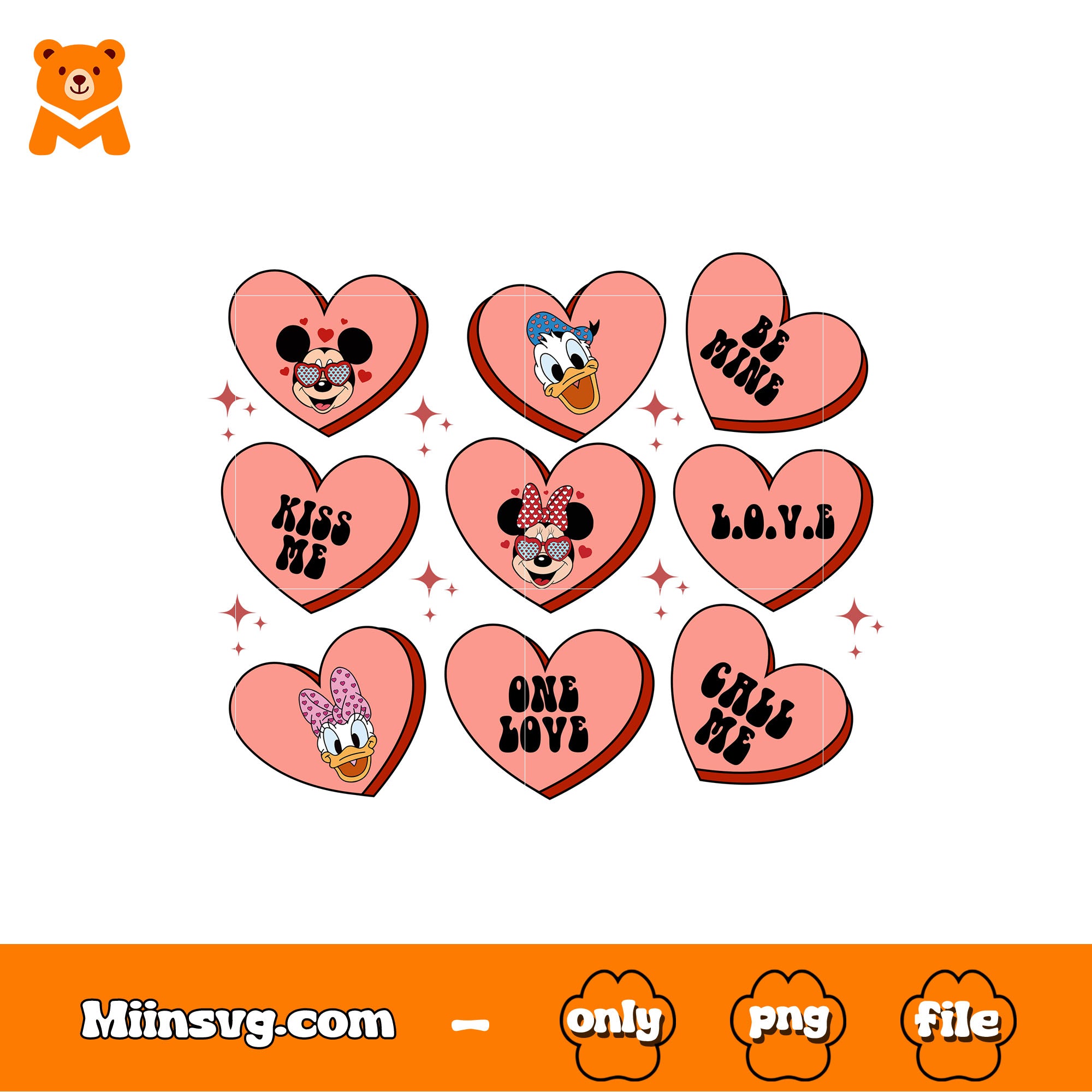 Mickey and friends valentine png, disney friends​ png