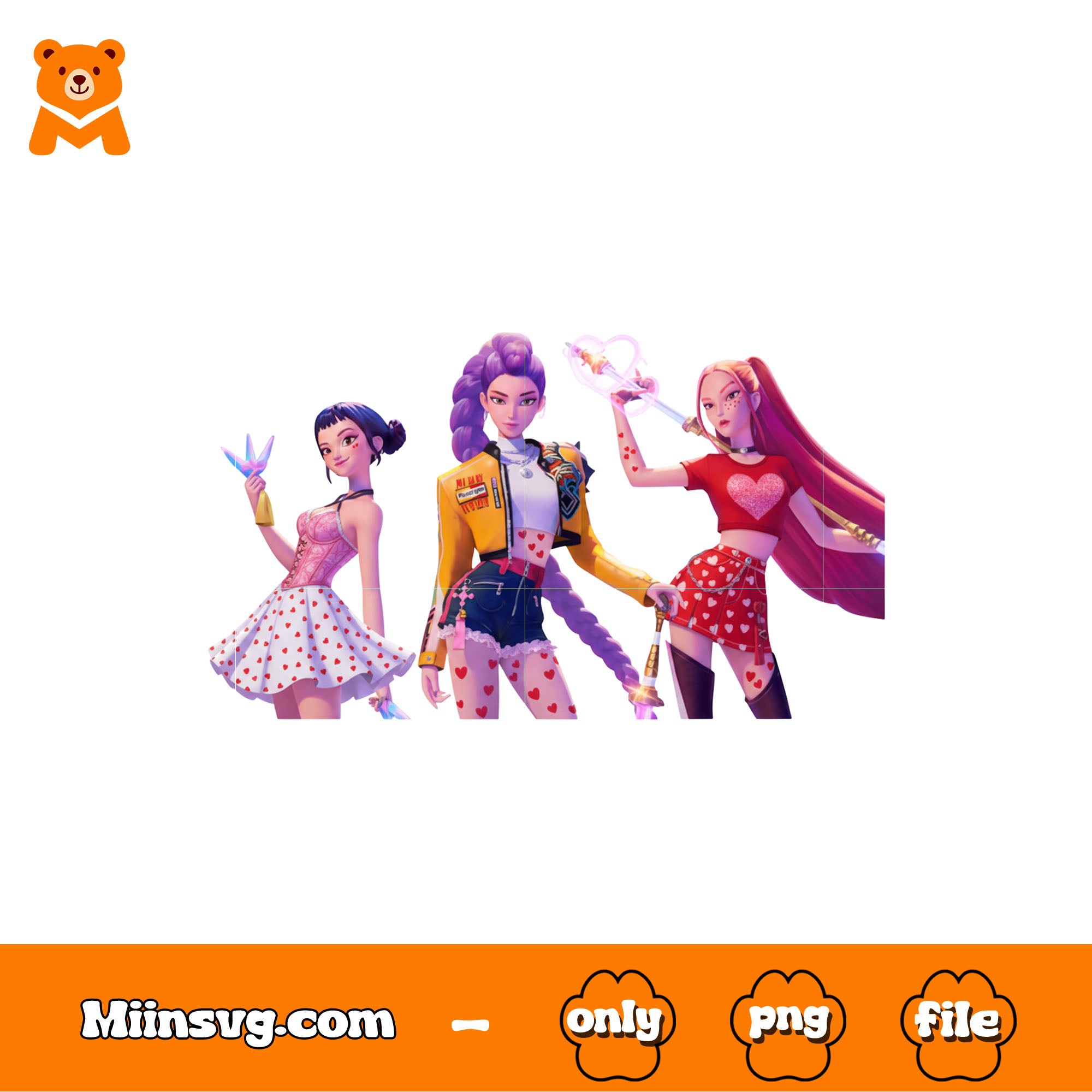 Red heart pattern skins png