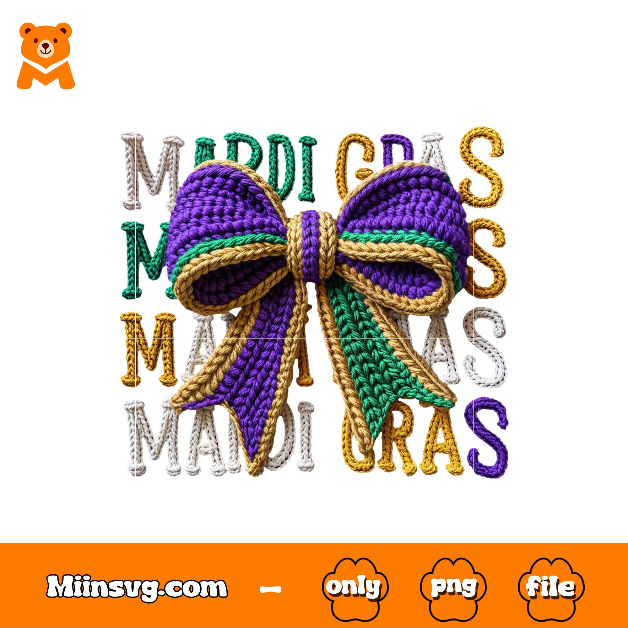 Three color bows designs png, mardi gras png, vibrant holiday png