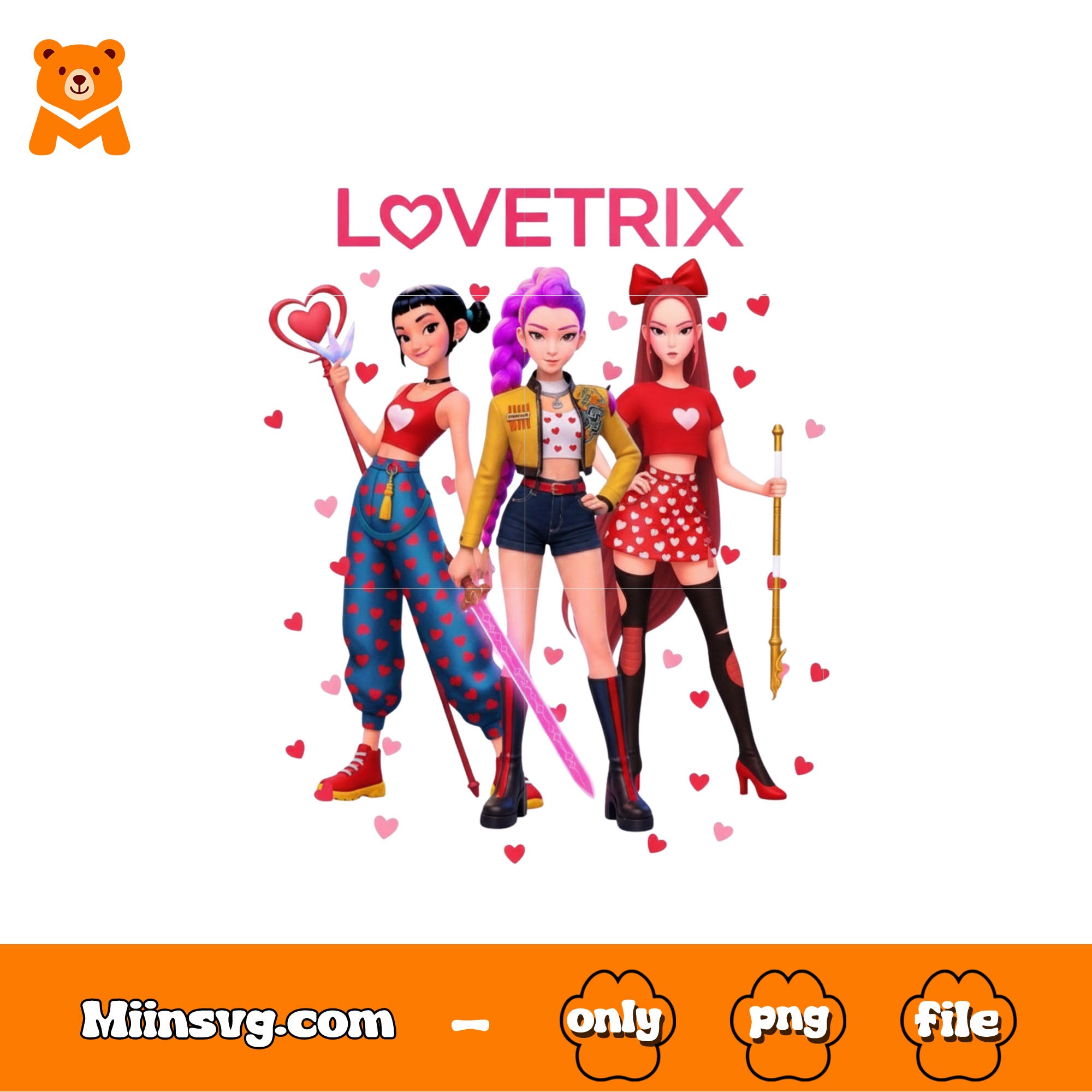 Trio action poses png