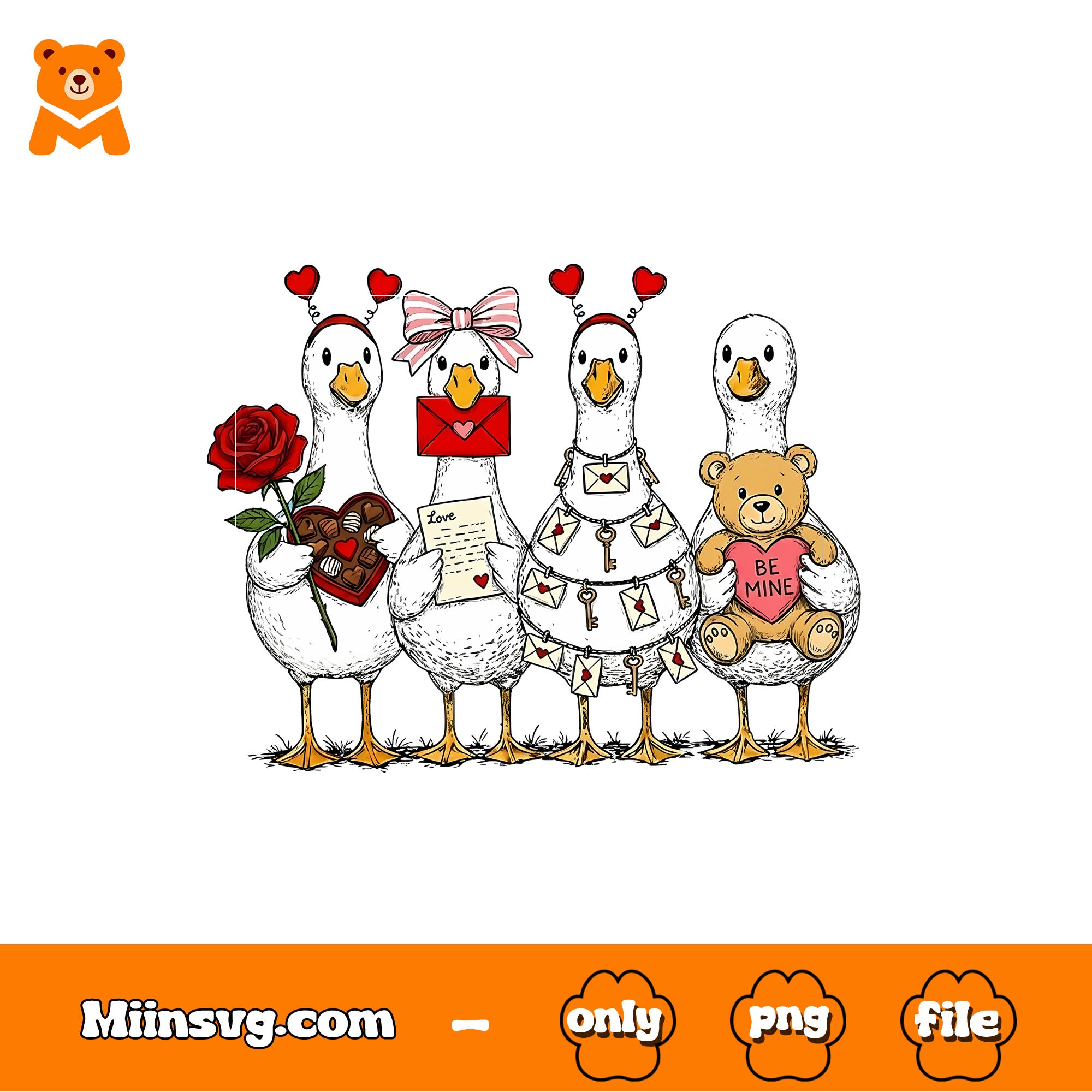 Valentine Goose png