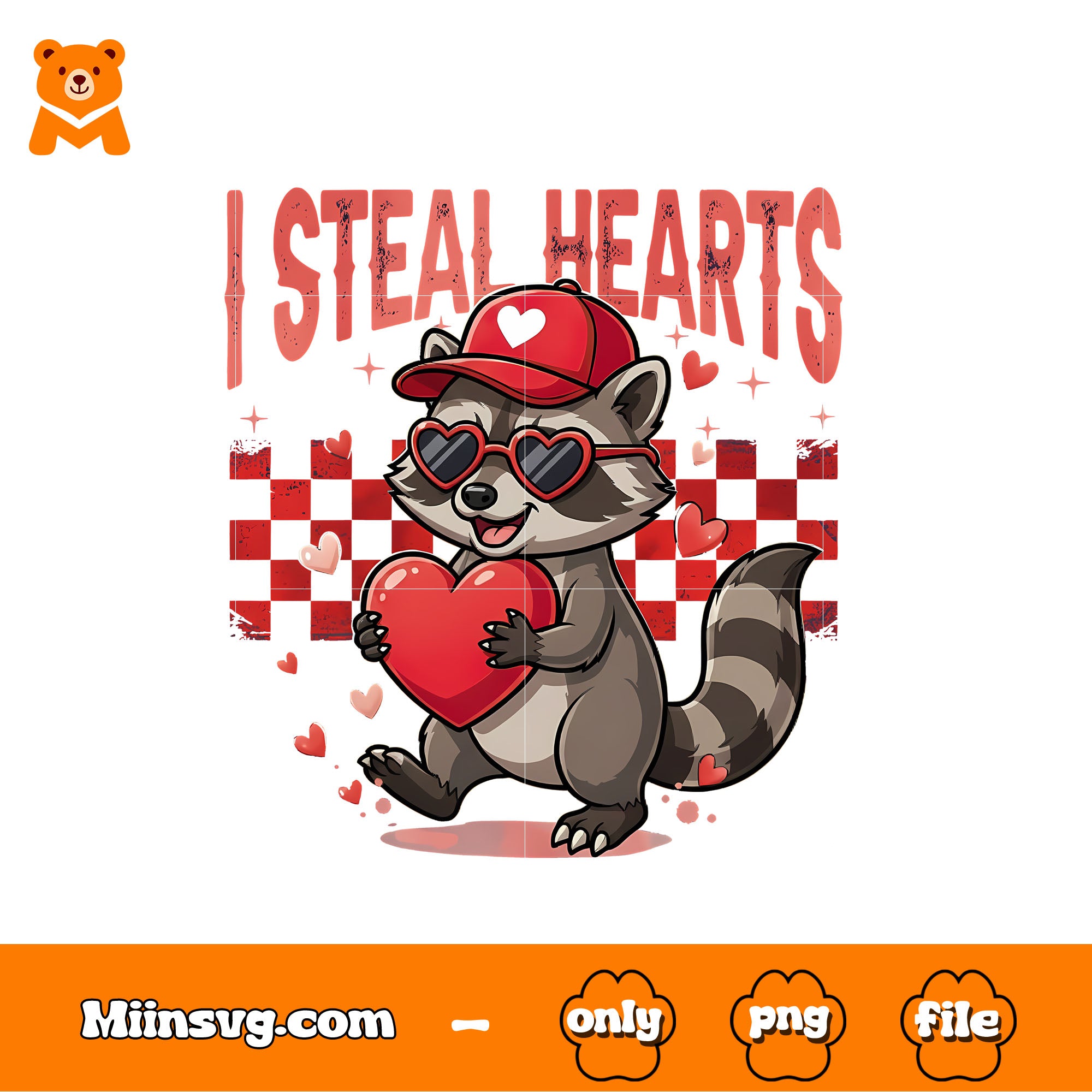 Valentine Raccoon cute png